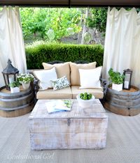 wine barrel end tables.