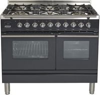 Ilve UPDW1006DMPMLP Professional Plus Series 40" Matte Graphite Dual Fuel Freestanding Range, in Matte Graphite