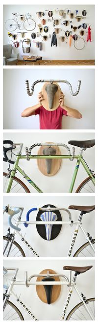 Almost like a skull rack- but a bikes bar and seat as a current bike (or anything) rack!