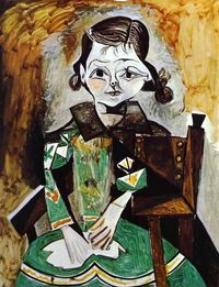 Paloma Picasso by Pablo Picasso, oil on canvas, 1956 #PalomaPicasso #PabloPicasso