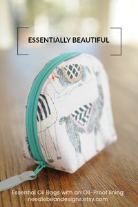 Essential oil case designed to keep your oils upright and your purse dry and clean in case of a leak. #essentialoil #essentialoilbag #chronicpain #needlebean