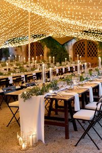 Fairy Lights decor under Stretch tent.