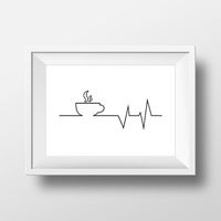 Aber erste Kaffee, Herzschlag drucken. Kaffee-Print, Inspiration Kunst…