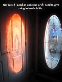 Sauron's Leaded Glass Door