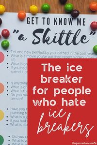 Use these questions to break the ice 'a Skittle': An easy ice breaker for people who hate ice breakers. | The Sparrow's Home