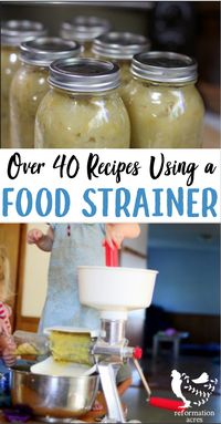 RECIPES FOR A FOOD STRAINER- Check out all of these recipes you can use a Food Strainer & Sauce Maker to easily prepare! #homesteading #foodpreservation #canning #recipes #reformationacres