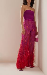 Ombre Feather-Embroidered Pants By Lapointe | Moda Operandi