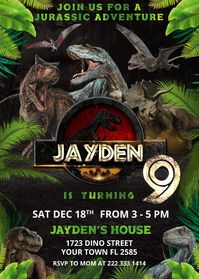 #BoyBirthday dinosaurbirthday #dinosaurinvitation #dinosaurparty #jurassicbirthday #jurassicinvitation #jurassicinvite #jurassicpark #jurassicparty #jurassicprintable #jurassicworld