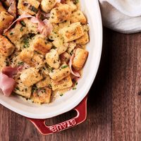 Gnocchi Parisienne
| This crispy Gnocchi Parisienne is topped with Comté and jambon de Paris for a showstopping French pasta. Get the recipe at Food & Wine.