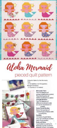 Make something fun for that special little girl in your world! This Mermaid pattern is a quick & easy to sew pieced design. Perfect for using up left over scraps. affiliate