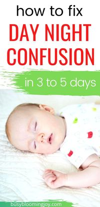 Infants are born with no sense of day and night so it may seem your newborn has days and nights confused I.e. sleeping all day and awake at night. This will correct itself naturally but there are some easy ways to speed it up! Use these 10 baby sleep tips to fix it in 3 to 5 days, so your baby is sleeping all night (just waking briefly to feed). A must-do before you can expect baby to sleep through the night!