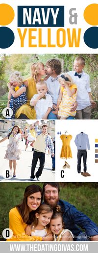 What to Wear for Family Pictures Navy and Yellow
