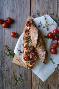 Grilled Tomato, Chèvre and Thyme Baguette Sandwich