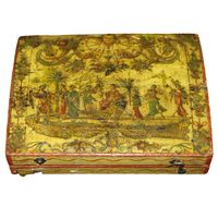 An arte de povera painted Venetian box with interior card cases. | From a unique collection of antique and modern boxes at https://www.1stdibs.com/furniture/more-furniture-collectibles/boxes/