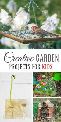 Gardening projects to do with kids. #gardening #gardenideas #creativegardening #gardenwithkids #naturecrafts #empressofdirt