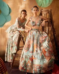 AISHA RAO on Instagram: “PASTICHE • EDIT II Kiyara in our Aqua Pastiche printed and embellished gharara. Featuring: @kiyarasandhu Photographer: @anubhav_sood…”