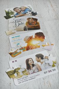 Unique Save the Dates: Puzzles! These cuties are more affordable than you'd think and oh-so-fun!