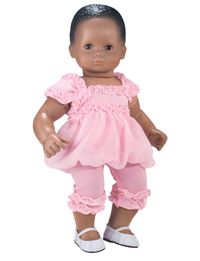 Sophia's Pink Chiffon Bubble Dress & Leggings Set For 15" Baby Dolls
