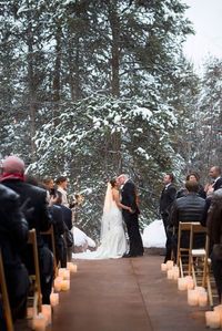 If the climate allows, consider an idea of rocking woodland winter wedding – that’s a dream! A forest covered with beautiful sparkling snow...