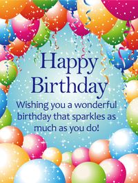 Sparkling Balloon Happy Birthday Card
