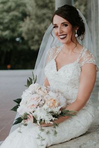 Add glamorous jewel accents to your silk flower bouquet for a little sparkle on your wedding day. Find everything you need to DIY your bouquet at Afloral.com. Bride: Katie | CR Photos
