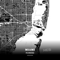 Black map poster template of Miami, Florida, United States. This black map template of Miami is designed for posters in portrait and square formats. W... ... #stockimage #download #map #city #vector #PDF #urban #area #travel #print #template #sign #hebstreit
