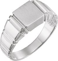 Men’s Open Back Square Signet Ring, Continuum Sterling Silver (11mm). #ring #jewelry #SterlingSilver