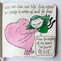 A Deep Dive Into Emotions - 26 - Green Mira(cle)Doodles drawn with ink on paper by elinap - © Elina Puohiniemi