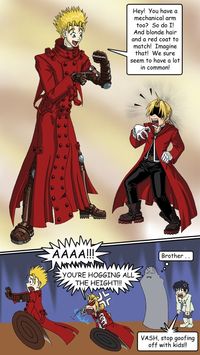 Edward Elric - Fullmetal Alchemist Vash the Stampede - Trigun I can see this happening.