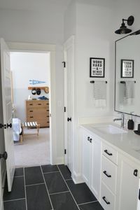 A Black and White Shared Bathroom- A Full Tour