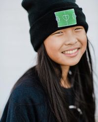 Our favorite hat for all seasons! With our soccer love field design!