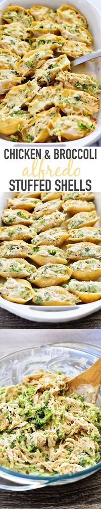 Chicken and Broccoli Alfredo Stuffed Shells