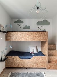 particle board bed in kids room