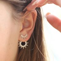 Stunning sterling silver sun earrings. Stylish and versatile earrings that can be adapted for day or night wear. Hand made in our Yorkshire studio. These striking contemporary sun earrings are the perfect addition to your outfit, day or night. Wear the half sun stud sections on their own of add the full sun jacket for an extra touch of wow.A gorgeous stocking filler this Christmas! Each individually made by hand in our Yorkshire studios and designed to be cherished for a life time. 925 sterling