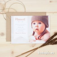 Invitaciones de bautizo con foto – Modelo Manuel– Colección Bodapix #bodapix #invitaciones #bautizo #bautizos #baptism #cards #baptisminvitations