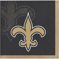 Ramp up your tailgate with the New Orleans Saints Beverage Napkins. These 2-ply party napkins feature the team's helmet and logo with the team colors in the background. Sold in packages of 48, this tableware item is perfect for your football Sundays and coordinates with other items in the New Orleans Saints collection. Pattern: Team Logo.