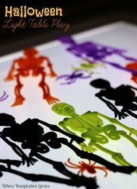A fun Halloween light table activity for preschoolers and toddlers. Quick and affordable activity for any light box.