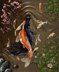 Tian Chen - Koi Mermaid Print