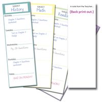 Homework Bookmark Free Printables for Back to School Organization