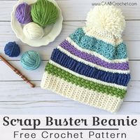 This scrap buster beanie pattern is a great way to use up some of the partial skeins of yarn sitting around while also learning some new crochet stitches!