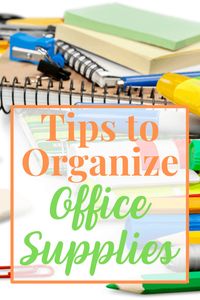 10+ tips to organize office supplies at home so that they're functional and pretty. Make the most of a small space with careful planning and organizing. #sponsored #organize