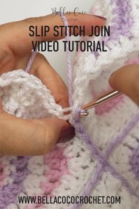 This step by step video tutorial will show you how to join your granny squares with this beautiful simple join. Find the video tutorial in right and left handed versions at www.bellacococrochet.com