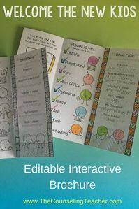 Students who are brand new to your school will appreciate a check in the first or second week of school. This editable brochure will help them get to know a few other new students and tell a little about themselves. #backtoschoolactivities #elementaryschoolcounselor #elementaryschoolcounseling
