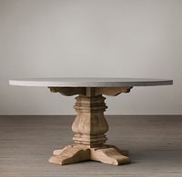 Salvaged Wood & Weathered Concrete Trestle Table | All Round Tables | Restoration Hardware