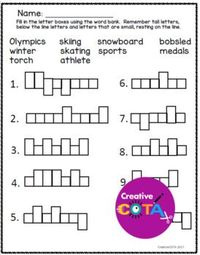 Winter Games 2018 Differentiated Worksheets and Activities This is a Winter Games 2018 unit that includes differentiated, themed worksheets/activities which incorporate math, literacy, writing, fine motor, and visual perceptual skills. It can be used as an adjunct to lessons about the Winter Olympics®️️️.