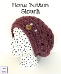 Fiona Button Slouch, free crochet pattern from Fiber Flux