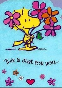 Woodstock brings flowers just for you. 🌼