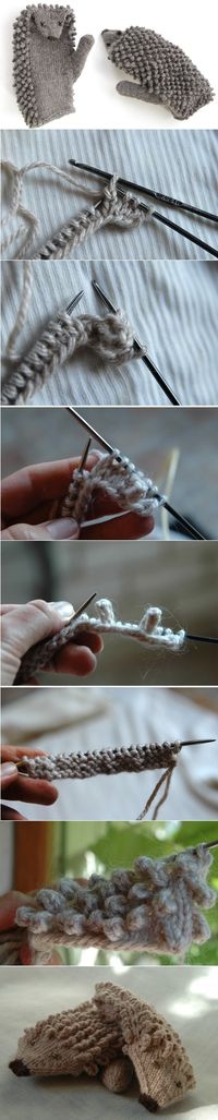 How to Knit Hedgehog Mittens OH MY ;)