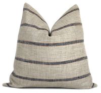 Farmhouse Stripe Pillow Cover | Rustic Woven | Blue and Rust | No9021 – ONE AFFIRMATION