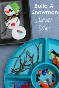 Build a snowman with play dough and accessories